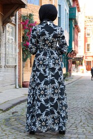 Black Hijab Dress 2923S - 2