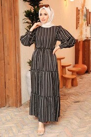 Black Hijab Dress 30251S - 2