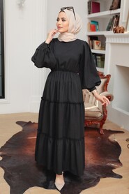 Black Hijab Dress 30301S - 2