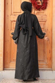 Black Hijab Dress 30441S - 4