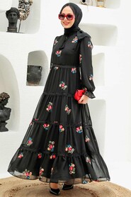 Black Hijab Dress 32810S - 1