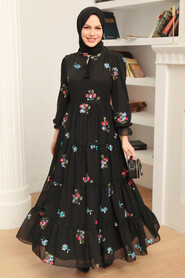 Black Hijab Dress 32811S - 1