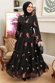Black Hijab Dress 32812S - 1