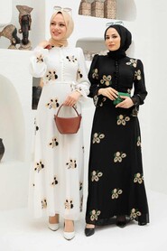 Black Hijab Dress 32942S - 6