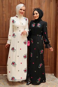 Black Hijab Dress 32943S - 4