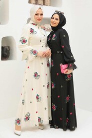 Black Hijab Dress 32943S - 3