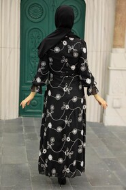 Black Hijab Dress 32944S - 3