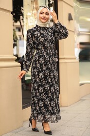 Black Hijab Dress 33254S - 1