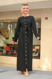 Black Hijab Dress 3335S - 1