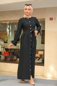 Black Hijab Dress 3335S - 2