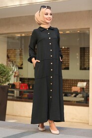 Black Hijab Dress 3340S - 2