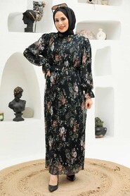 Black Hijab Dress 33420S - 1