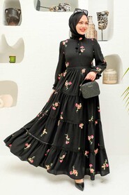 Black Hijab Dress 3403S - 1