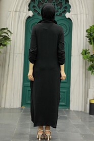 Black Hijab Dress 34281S - 3