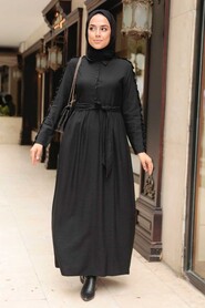 Black Hijab Dress 3434S - 1