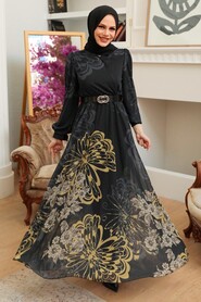 Black Hijab Dress 3463S - 1