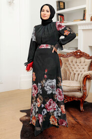 Black Hijab Dress 35461S - 2