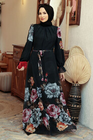 Black Hijab Dress 35461S - 5
