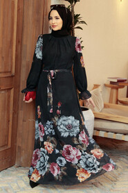Black Hijab Dress 35461S - 6