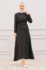 Black Hijab Dress 3730S - 1