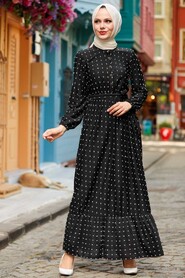 Black Hijab Dress 3734S - 1