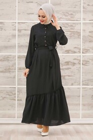 Black Hijab Dress 3735S - 1
