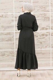 Black Hijab Dress 3735S - 4