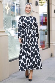 Black Hijab Dress 40230S - 1