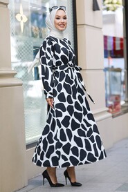 Black Hijab Dress 40230S - 2