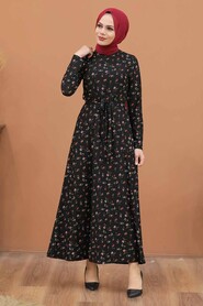 Black Hijab Dress 43013S - 1