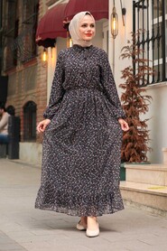 Black Hijab Dress 4339S - 1