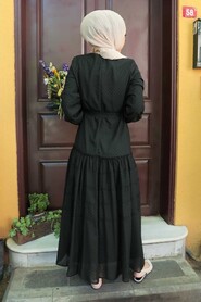 Black Hijab Dress 4342S - 2