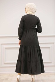 Black Hijab Dress 43520S - 2