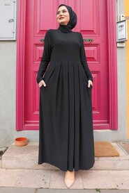 Black Hijab Dress 4550S - 1