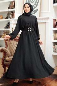 Black Hijab Dress 50152S - 2
