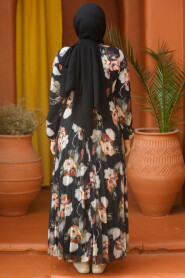 Black Hijab Dress 50191S - 2