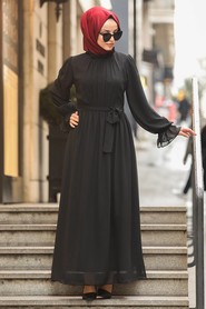 Black Hijab Dress 51202S - 2