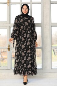 Black Hijab Dress 51632S - 2