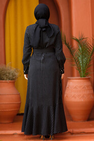 Black Hijab Dress 51911S - 3