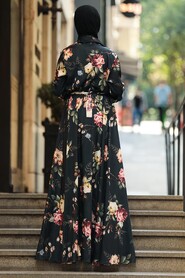 Black Hijab Dress 53492S - 2
