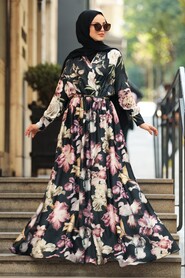 Black Hijab Dress 53496S - 1