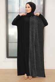 Black Hijab Dress 54530S - 1