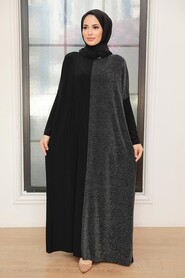 Black Hijab Dress 54530S - 3