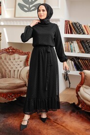 Black Hijab Dress 54730S - 2
