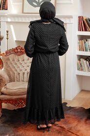 Black Hijab Dress 54730S - 4