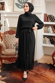 Black Hijab Dress 54730S - 1