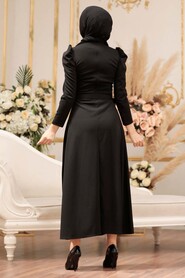 Black Hijab Dress 554S - 2