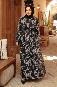 Black Hijab Dress 56833S - 1