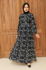 Black Hijab Dress 5683S - 1