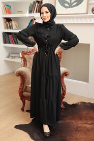 Black Hijab Dress 5720S - 2